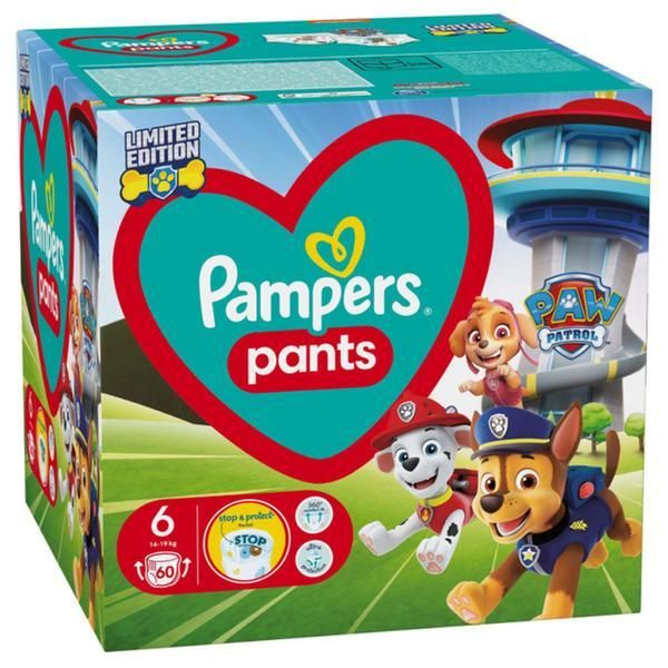 Pampers Памперси за бебета - Pampers Active Baby Pants Limited Edition Paw Patrol, размер 6 (14-19 kg), 60 бр