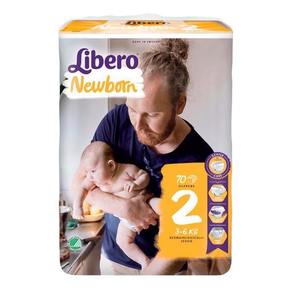 Libero Памперси за новородено - Libero Newborn, размер 2 (3-6 кг), 70 бр