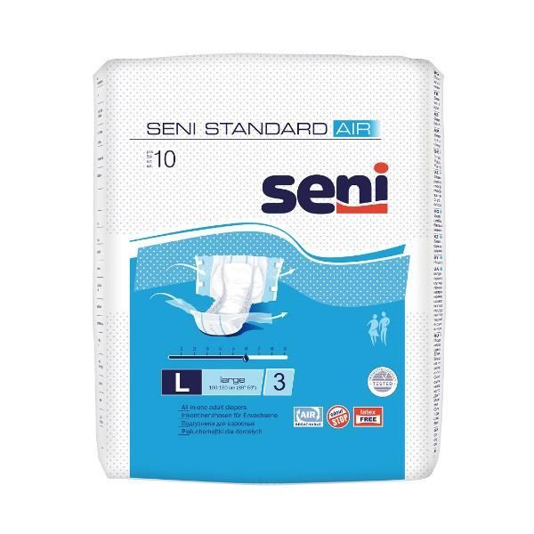 Seni Памперси за възрастни -Seni Standard Breasts Air, големи, 10 бр