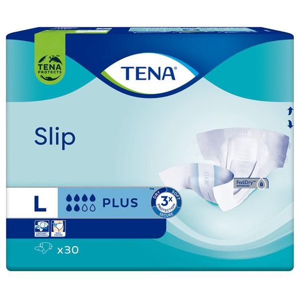 Tena Памперси за възрастни - Tena Slip Plus, размер L, 30 бр