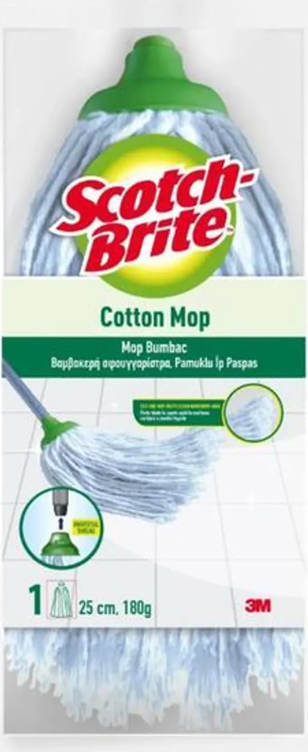 3M Памучен моп - 3M Scotch-Brite, 25 см, 1 бр