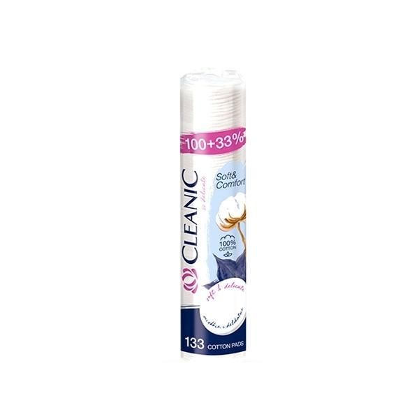 Cleanic Памучни почистващи дискове - Памучни подложки Cleanic Soft &amp; Comfort, 133 бр