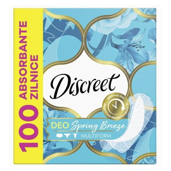 Discreet Парфюмирани ежедневни абсорбенти - Discreet Deo Multiform Spring Breeze, 100 бр