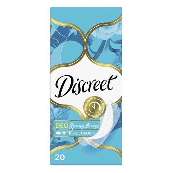 Discreet Парфюмирани ежедневни абсорбенти - Discreet Deo Multiform Spring Breeze, 20 бр
