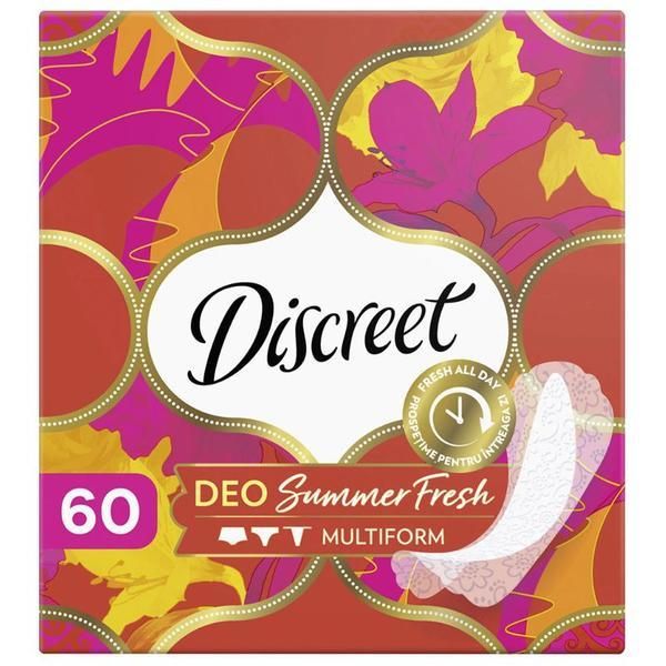 Discreet Парфюмирани ежедневни абсорбенти - Discreet Deo Summer Fresh, 60 бр