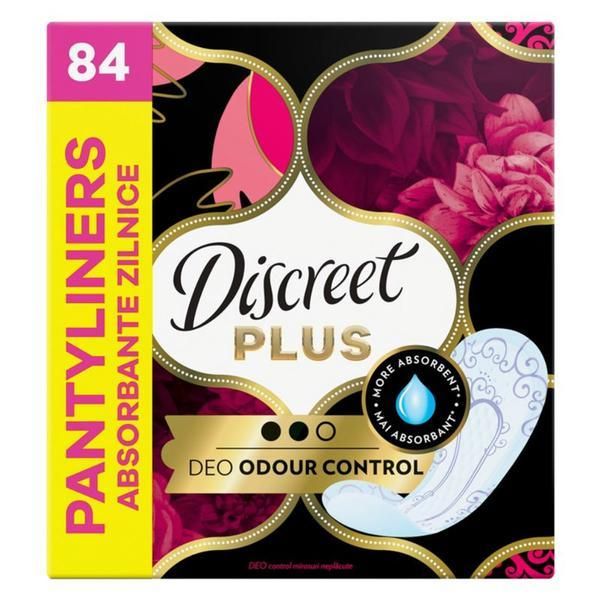Discreet Парфюмирани ежедневни абсорбенти - Discreet Plus Deo Odor Control, 84 бр