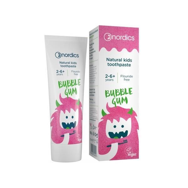 Nordics Паста за зъби Bubble Gum за деца Nordics, 50 мл