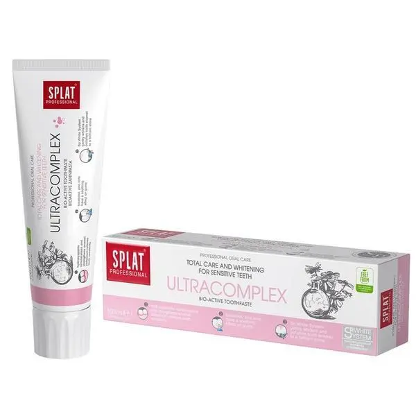 Splat Паста за зъби за чувствителни зъби и нежно избелване - Splat Professional Ultracomplex Bio-Active Toothpaste, 100 мл