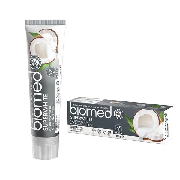 Biomed Паста за зъби за деликатно избелване - Biomed Superwhite Gentle Whitening and Enamel Strength Toothpaste, 100 гp