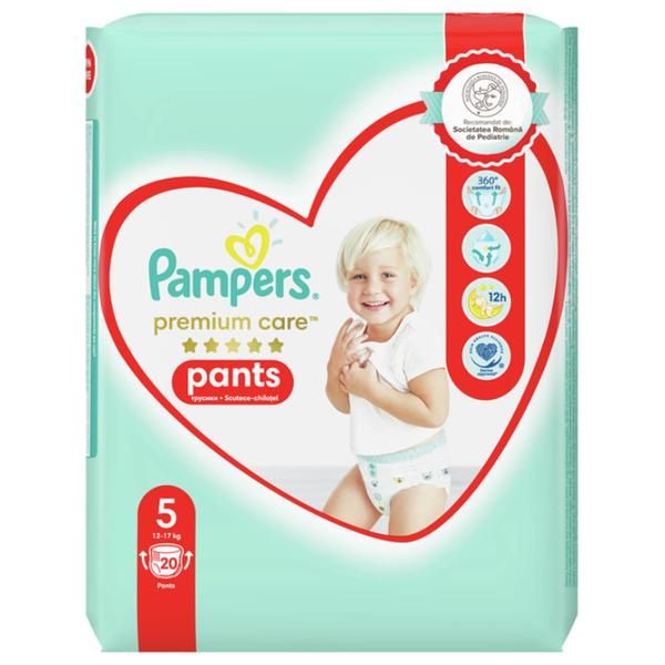 Pampers Пелени - Pampers Premium Care Pants, размер 5 (12-17 кг), 20 бр