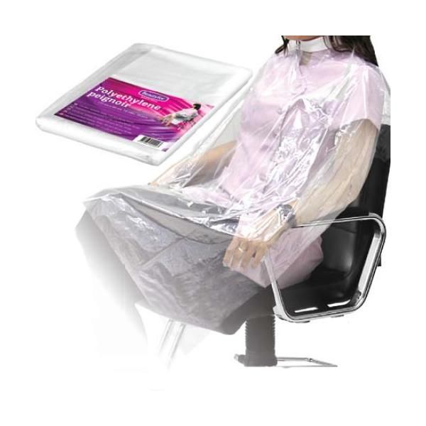 Beautyfor Пелерина за еднократна употреба от полиетилен - Beautyfor Disposable Polyethylene Peignoir, 135см x 90см, 50 броя