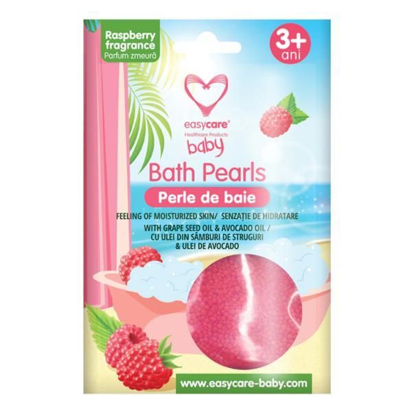 Easy Care Baby Перли за баня с аромат на малина, с урея и масла от гроздови семки и авокадо Easy Care Baby, 75 гр