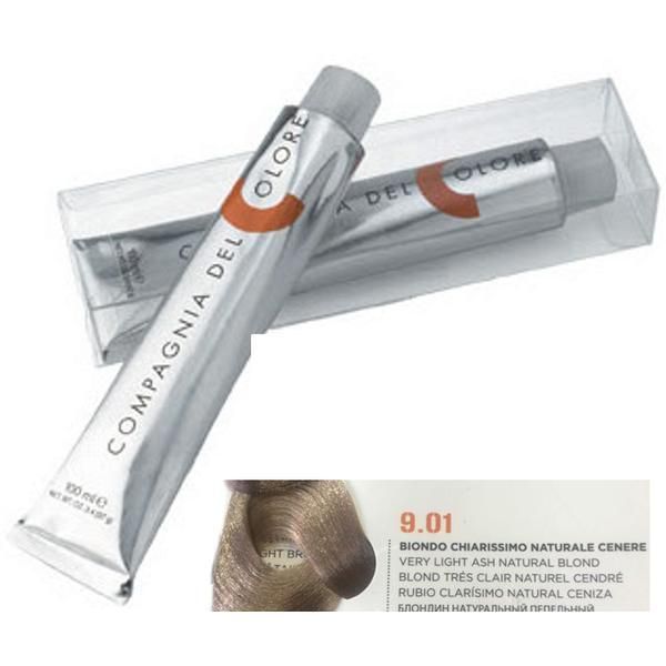 Compagnia del Colore Перманентен крем боя, Без амоняк: нюанс Biondo Chiarissimo Naturale Cenere 9.01, - Compagnia del Colore 100 мл