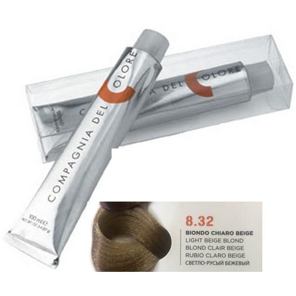 Compagnia del Colore Перманентен крем боя, Без амоняк: нюанс Biondo Chiaro Beige 8.32, - Compagnia del Colore 100 мл