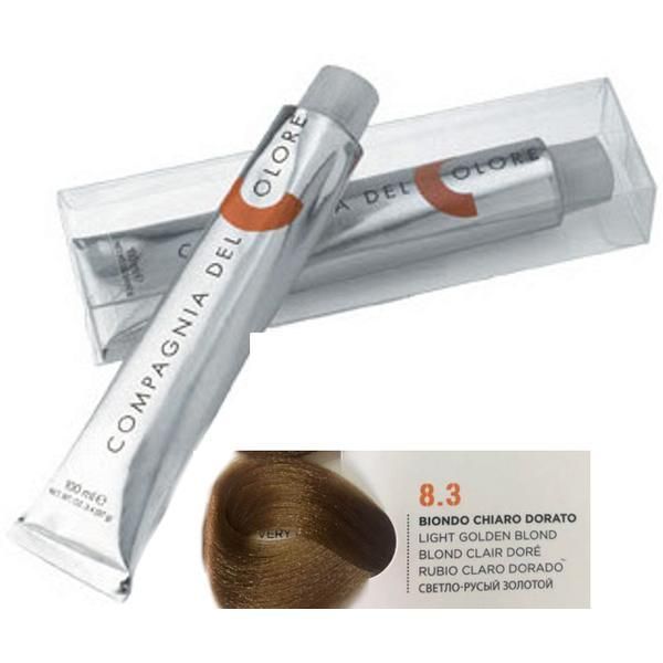 Compagnia del Colore Перманентен крем боя, Без амоняк: нюанс Biondo Chiaro Dorato 8.3, - Compagnia del Colore 100 мл