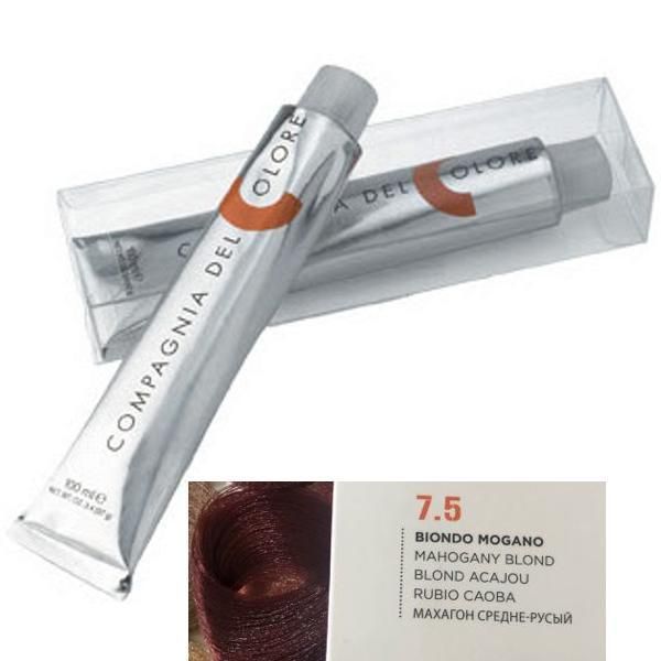 Compagnia del Colore Перманентен крем боя, Без амоняк: нюанс Biondo Mogano 7.5 - Compagnia del Colore 100 мл