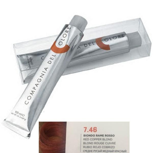Compagnia del Colore Перманентен крем боя, Без амоняк: нюанс Biondo Rame Rosso 7.46- Compagnia del Colore 100 мл