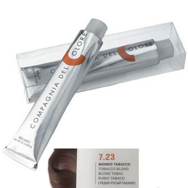 Compagnia del Colore Перманентен крем боя, Без амоняк: нюанс Biondo Tabacco 7.23- Compagnia del Colore 100 мл