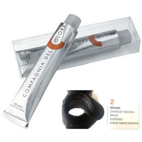 Compagnia del Colore Перманентен крем боя, Без амоняк: нюанс Bruno 2, - Compagnia del Colore 100 мл