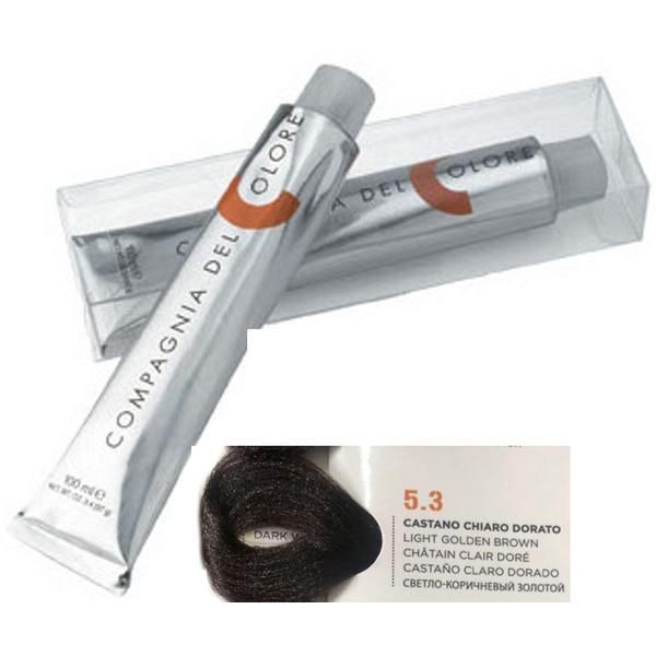 Compagnia del Colore Перманентен крем боя, Без амоняк: нюанс Castano Chiaro Dorato 5.3, - Compagnia del Colore 100 мл