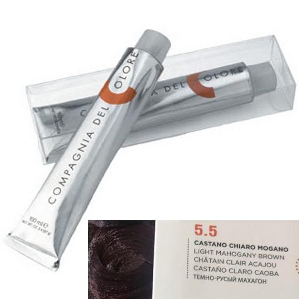 Compagnia del Colore Перманентен крем боя, Без амоняк: нюанс Castano Chiaro Mogano 5.5 - Compagnia del Colore 100 мл