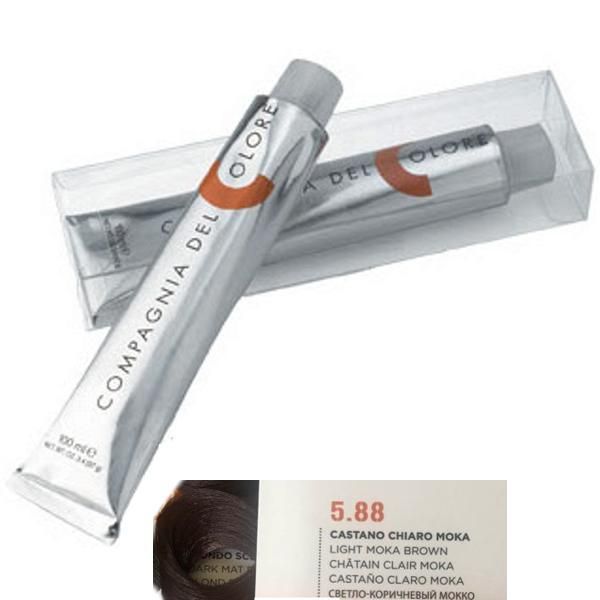 Compagnia del Colore Перманентен крем боя, Без амоняк: нюанс Castano Chiaro Moka 5.88- Compagnia del Colore 100 мл