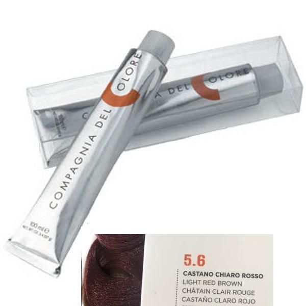 Compagnia del Colore Перманентен крем боя, Без амоняк: нюанс Castano Chiaro Rosso 5.6- Compagnia del Colore 100 мл