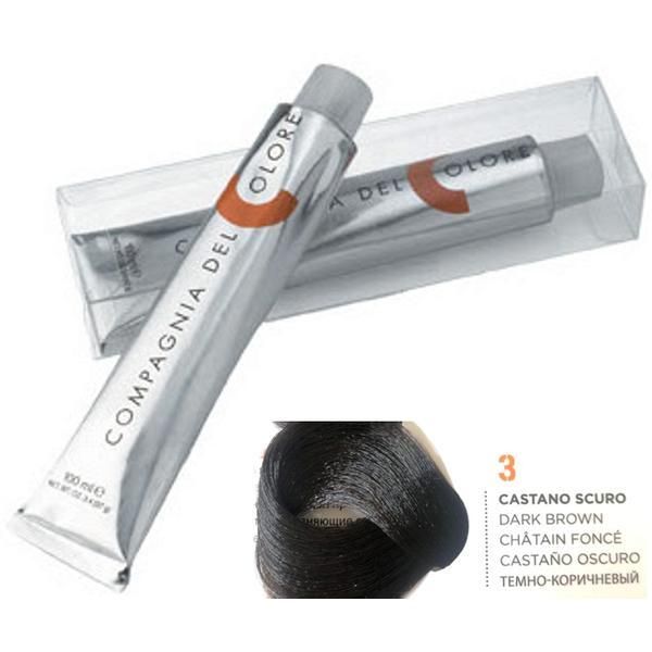 Compagnia del Colore Перманентен крем боя, Без амоняк: нюанс Scuro 3, - Compagnia del Colore 100 мл