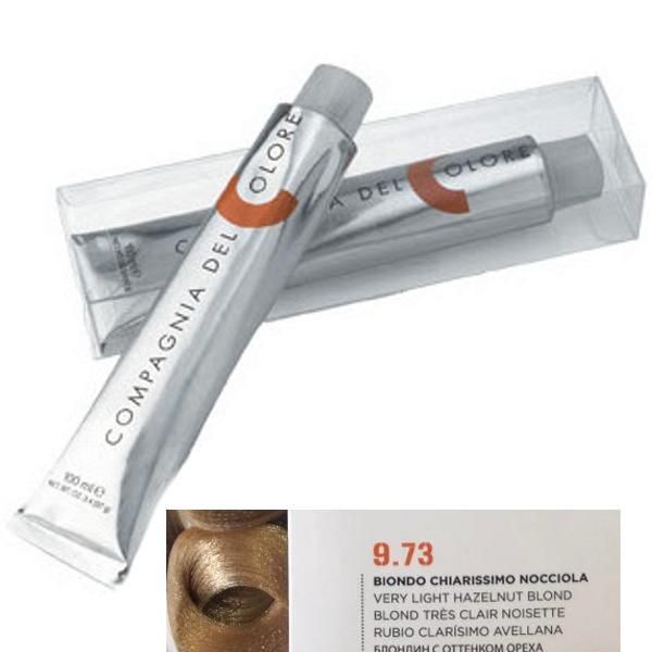 Compagnia del Colore Перманентен крем за боядисване, нюанс Biondo Chiarissimo Nocciola 9.73 Compagnia del Colore,100 мл