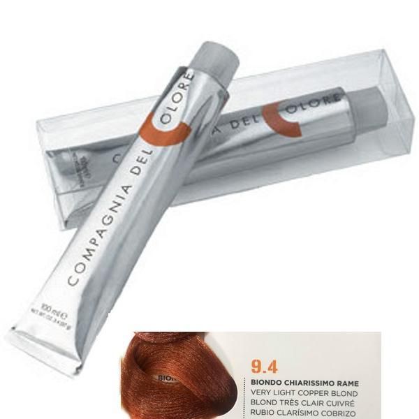 Compagnia del Colore Перманентен крем за боядисване, нюанс Biondo Chiarissimo Rame 9.4 Compagnia del Colore,100 мл