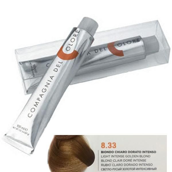 Compagnia del Colore Перманентен крем за боядисване, нюанс Biondo Chiaro Dorato Intenso 8.33 Compagnia del Colore,100 мл