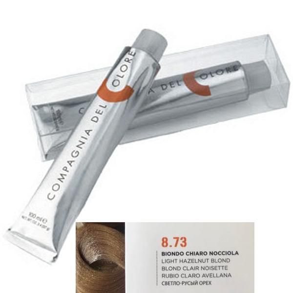 Compagnia del Colore Перманентен крем за боядисване, нюанс Biondo Chiaro Nocciola 8.73 Compagnia del Colore,100 мл