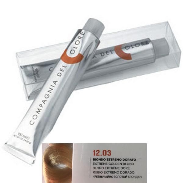 Compagnia del Colore Перманентен крем за боядисване, нюанс Biondo Estremo Dorato 12.03 Compagnia del Colore,100 мл