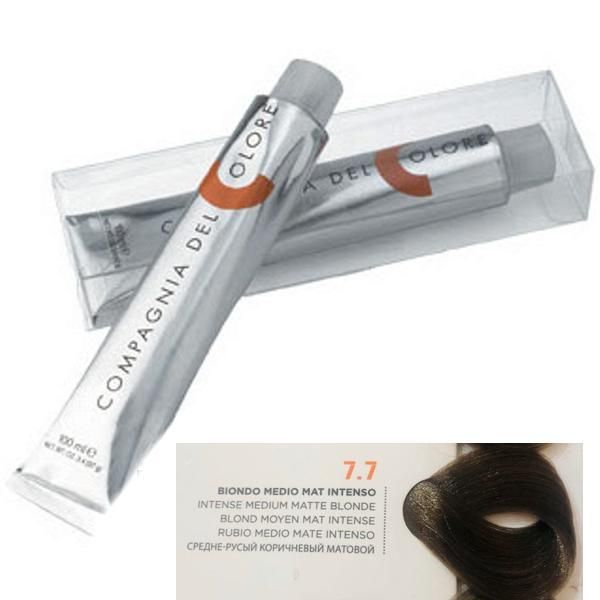 Compagnia del Colore Перманентен крем за боядисване, нюанс Biondo Medio Mat Intenso 7.7 Compagnia del Colore,100 мл