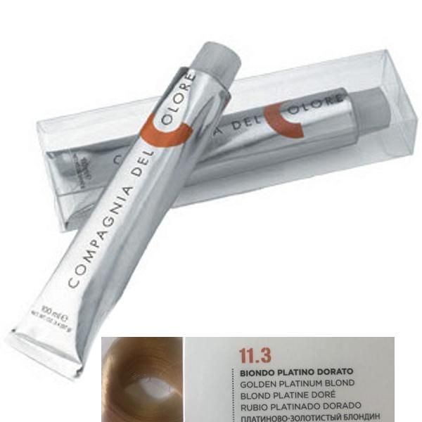 Compagnia del Colore Перманентен крем за боядисване, нюанс Biondo Platino Dorato 11.3 Compagnia del Colore,100 мл
