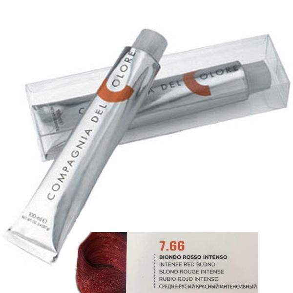 Compagnia del Colore Перманентен крем за боядисване, нюанс Biondo Rosso Intenso 7.66 Compagnia del Colore,100 мл