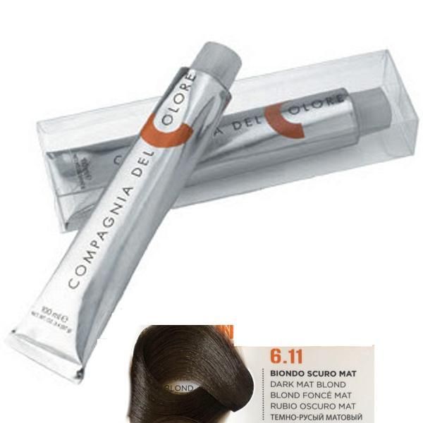 Compagnia del Colore Перманентен крем за боядисване, нюанс Biondo Scuro Mat 6.11 Compagnia del Colore,100 мл