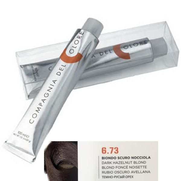 Compagnia del Colore Перманентен крем за боядисване, нюанс Biondo Scuro Nocciola 6.73 Compagnia del Colore,100 мл