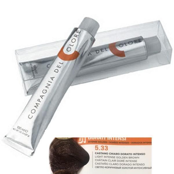 Compagnia del Colore Перманентен крем за боядисване, нюанс Castano Chiaro Dorato Intenso 5.33 Compagnia del Colore,100 мл