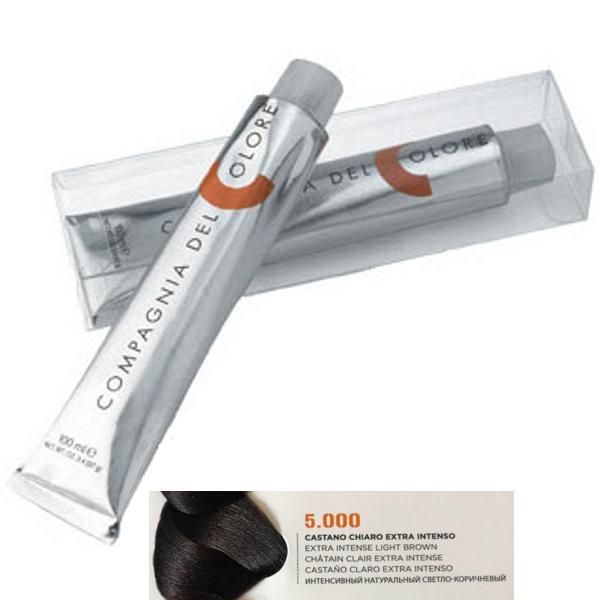 Compagnia del Colore Перманентен крем за боядисване, нюанс Castano Chiaro Extra Intenso 5.000 Compagnia del Colore, 100 мл