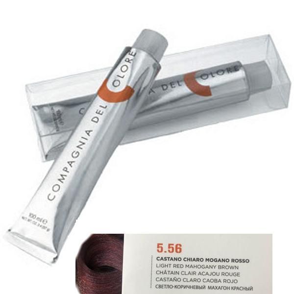 Compagnia del Colore Перманентен крем за боядисване, нюанс Castano Chiaro Mogano Rosso 5.56 Compagnia del Colore,100 мл