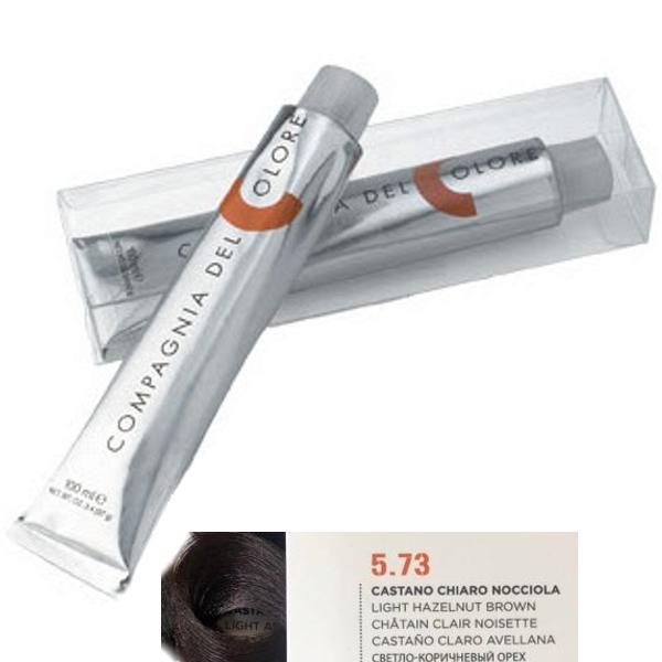 Compagnia del Colore Перманентен крем за боядисване, нюанс Castano Chiaro Nocciola 5.73 Compagnia del Colore,100 мл