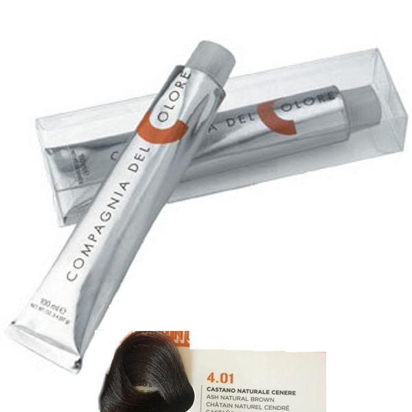 Compagnia del Colore Перманентен крем за боядисване, нюанс Castano Naturale Cenere 4.01 Compagnia del Colore,100 мл