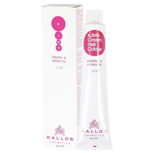Kallos Перманентна боя &ndash; Средно кафяво с виолетово червен нюанс - Kallos KJMN Cream Hair Colour нюанс 4.62 Medium Red Violet Brown 100мл