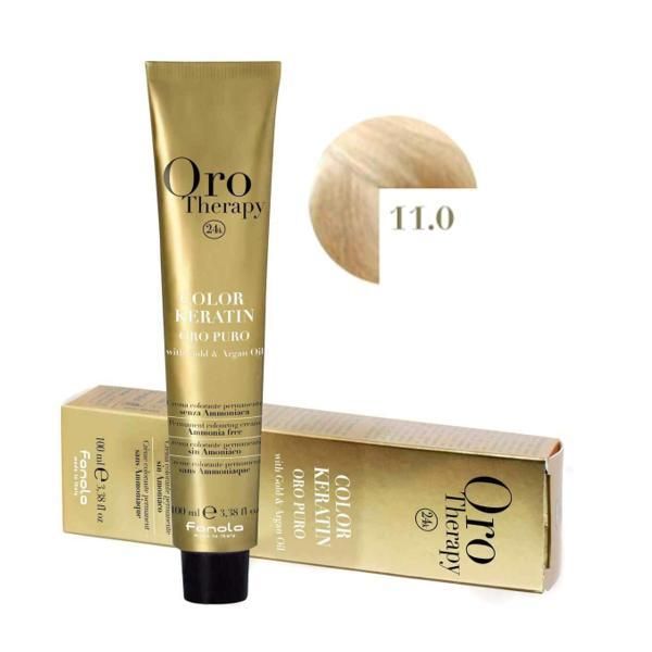 Oro Therapy Перманентна боя без амоняк Fanola Oro Therapy Color Keratin 11.0 Platinum Super Светло русо, 100мл
