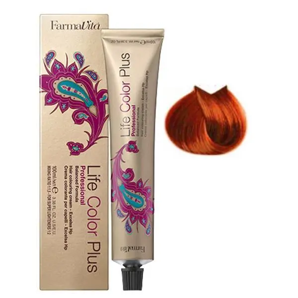 Farmavita Перманентна боя - FarmaVita Life Color Plus Professional, нюанс 7.44 Intense Copper Blonde, 100 мл