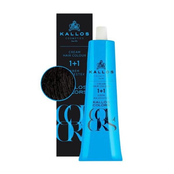 Kallos Перманентна боя - Kallos Colors Cream Hair Colour нюанс 1N Черно