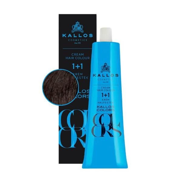 Kallos Перманентна боя - Kallos Colors Cream Hair Colour нюанс 2N Кафяво