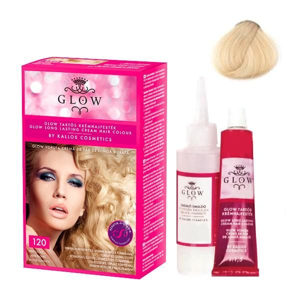 Kallos Перманентна боя - Kallos Glow Long Lasting Cream Hair Colour Нюанс 120 Ярко русо