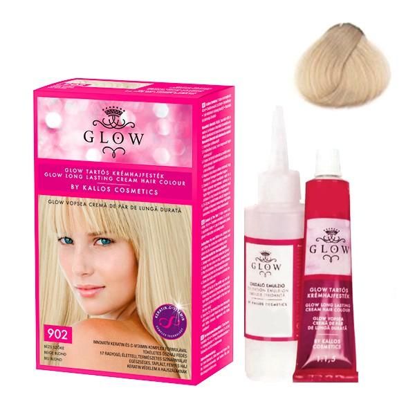 Kallos Перманентна боя - Kallos Glow Long Lasting Cream Hair Colour Нюанс 902 Бежово русо